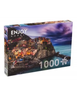 Puzzle Enjoy de 1000 piese - Manarola at Dusk, Cinque Terre, Italy